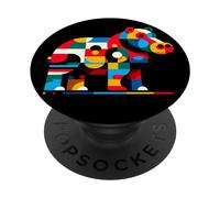 Minimalisme géométrique Illustration moderne Hippopotame Art PopSockets PopGrip Interchangeable