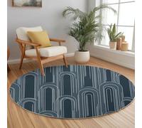 Minimalisme Tapis Rond 120 cm Arches Géométriques Tapis De Salon Rond, Lavable en Machine Moquette, Chambre Adulte Doux Antidérapant Decoration Chambrel