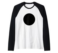Minimalist Black Circle Geometric Dot Graphic Manche Raglan