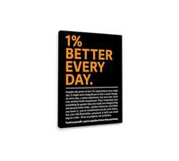Minimalist Black Office Decor - “1% Better Every Day” Motivation Print, Atomic Habits Quote for Professionals & Students (Unframed,12x18inch(30x45cm))