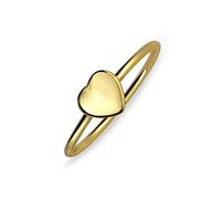 Minimalist Blank Plain Heart Forme Initial Monogram Signet Ring For Teen For Women 14K Gold Plated .925 Argent Sterling