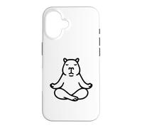 Minimalist BLK Capybara Yoga Pocket Zen Méditation Lover Coque pour iPhone 16