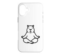 Minimalist BLK Capybara Yoga Pocket Zen Méditation Lover Coque pour iPhone 16 Plus
