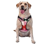 Minimalist Cherry Harnais réglable réfléchissant pour chien Motif damier Rose/blanc Taille M et L