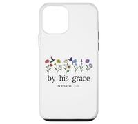 Minimalist Christian by His Grace Romans 3:24 Bible Verse Coque pour iPhone 12 Mini