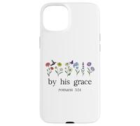 Minimalist Christian by His Grace Romans 3:24 Bible Verse Coque pour iPhone 15 Plus