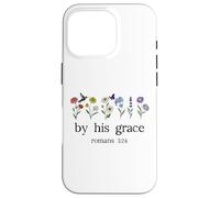 Minimalist Christian by His Grace Romans 3:24 Bible Verse Coque pour iPhone 16 Pro