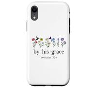 Minimalist Christian by His Grace Romans 3:24 Bible Verse Coque pour iPhone XR