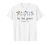 Minimalist Christian by His Grace Romans 3:24 Bible Verse T-Shirt