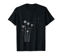 Minimalist Dandelion Line Art Nature Design T-Shirt
