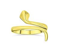 Minimalist Delicate Midi Knuckle Thin 1Mm Band Stackable Bypass Wrap Snake Serpent Ring For Teen 14K Gold Plated .925 Sterling Silver