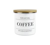 Minimalist Kitchen Essentials Boîte de rangement pour café - Décor moderne noir et blanc - 1,2 l en émail pour boissons chaudes/aliments