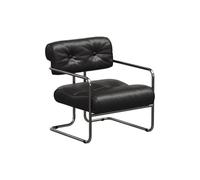 Minimalist Leather Lazy Chair, Modern PU Living Room Chair-High Back Mid-Century Stylish Reading for Office, Bedroom(A)