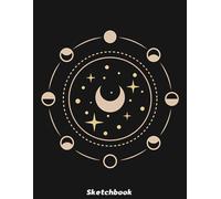 Minimalist line art astrology design with moon phases Sketchbook: Blank Pages, 110 pages, White paper, Sketch, Doodle and Draw