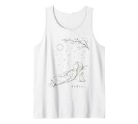 Minimalist Line Art Harajuku Anime Girl & Rabbit Japonais Débardeur