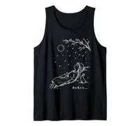 Minimalist Line Art Harajuku Anime Girl & Rabbit Japonais Débardeur