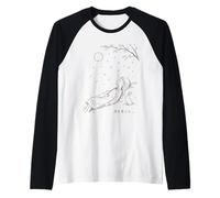 Minimalist Line Art Harajuku Anime Girl & Rabbit Japonais Manche Raglan