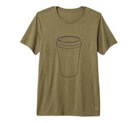 Minimalist Line Art Portable Boisson Conteneur Graphique T-Shirt Haut de Gamme