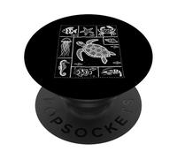 Minimalist Line Art Tortue de mer Océan Marine Life Summer PopSockets PopGrip Adhésif