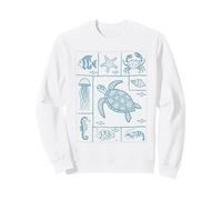 Minimalist Line Art Tortue de mer Océan Marine Life Summer Sweatshirt