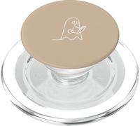 Minimalist Reading Ghost Book Lover - Beige PopSockets PopGrip pour MagSafe