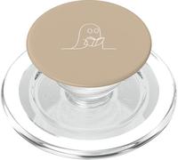 Minimalist Reading Ghost Book Lover - Beige PopSockets PopGrip pour MagSafe
