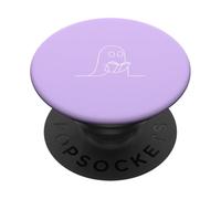 Minimalist Reading Ghost Book Lover - Lilas PopSockets PopGrip Adhésif