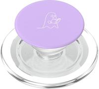 Minimalist Reading Ghost Book Lover - Lilas PopSockets PopGrip pour MagSafe