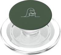 Minimalist Reading Ghost Book Lover - Vert Sauge PopSockets PopGrip pour MagSafe