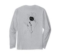 Minimalist Rose Geometric Line Art Backprint Manche Longue