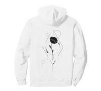 Minimalist Rose Geometric Line Art Backprint Sweat à Capuche