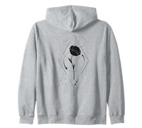 Minimalist Rose Geometric Line Art Backprint Sweat à Capuche