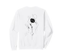 Minimalist Rose Geometric Line Art Backprint Sweatshirt