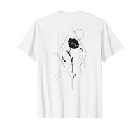 Minimalist Rose Geometric Line Art Backprint T-Shirt
