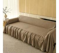 Minimalist Solid Colour Sofa Cover, Elegant Hem Chenille Sofa Slipcovers | Universal Living Room Furniture Protector, Super Soft Couch Cover, Fits Sofa Chair Couch(Light Coffee,180x280cm)