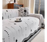 Minimalist Starry Sky Sofa Cover, All Season Chenille Sofa Throw | Decorative Throw Blanket With Tassels, Large Universal Furniture Protector Cover, For Sofa Couch Bed Chair(A,180x400cm)