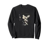 Minimaliste Abstrait Homme Barbu Profil Côté Fumé Sweatshirt