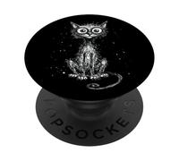 Minimaliste Cat Art Scribble Abstract Line Sketch Drawing PopSockets PopGrip Adhésif