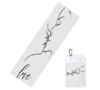 Minimaliste Deux Figures Kissing Line Art Serviettes rafraîchissantes pour le cou et le visage 101,6 x 30,5 cm Chiffon de sudation frais doux respirant Chill Ice Towel pour le sport, le yoga, le golf