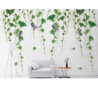 Minimaliste Frais Feuilles Vertes Vignes Animaux Papier Peint 3D Installation Facile Intissé Tapisserie Bureau Salon Canapé Chambre Décoration Murale-350cm×256cm