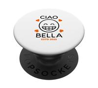 Minimaliste Grin Ciao Bella Italian ESTD 2025 Motif cœurs PopSockets PopGrip Adhésif