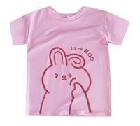 Minimaliste Moderne Femme T-shirt Confortable Respirant Haut Manches Courtes Col Rond Top Imprimé Graphique Visage Abstrait T-shirt à Manches Courtes Oversize pour le quotidien, Style #g02 rouge, L