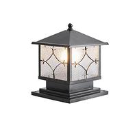 Minimaliste Moderne Noir Post extérieur Lampe étanche et épanouissement de Pilier à poussière Lantern Verre à Lampe à la Lampe à poteaux de Transmission de lumière Uniforme Villa Villa Éclairage
