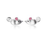 Minimaliste Petite Souris Boucles D'Oreilles S925 Argent Poudre Figure Mignon Doux Souris Boucles D'Oreilles Bijoux Paire, GeRRiT, une paire de, Argent 925