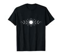Minimaliste Soleil Lune Phase Céleste Voyage Cosmique Univers T-Shirt