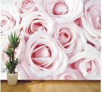 Minimaliste Tridimensionnel Belle Rose Rose Papier Peint 3D Installation Facile Intissé Tapisserie Bureau Salon Canapé Chambre Décoration Murale-350cm×256cm