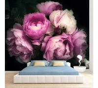 Minimaliste Tridimensionnel Violet Floral Créatif Papier Peint 3D Installation Facile Intissé Tapisserie Bureau Salon Canapé Chambre Décoration Murale-200cm×140cm