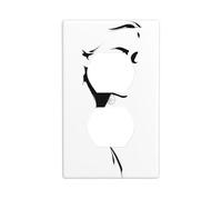 Minimaliste Woman Line Art Outlet Cover Light Switch Cover Decorative 1 Gang Wall Plate for Kitchen Room Bathroom Size 7x11.4cm