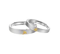 Minimalistes Ginkgos Leaf Couple Sonnets Avec Des Matériaux De Laiton Robustes Décoration Pour L'usure Quotidienne Et Les Dates Romanes Utilisent Les Anneaux Réglables Unisex
