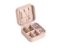 Minimally Designed Accessory Storage Box For Portable Travel And Of Earrings Necklaces Rings And Jewelry Boxes Pour Bagues, Colliers, Et Bracelets(Pink)